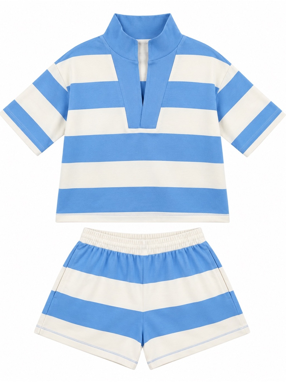 Kids Blue and White Striped Pajama Set